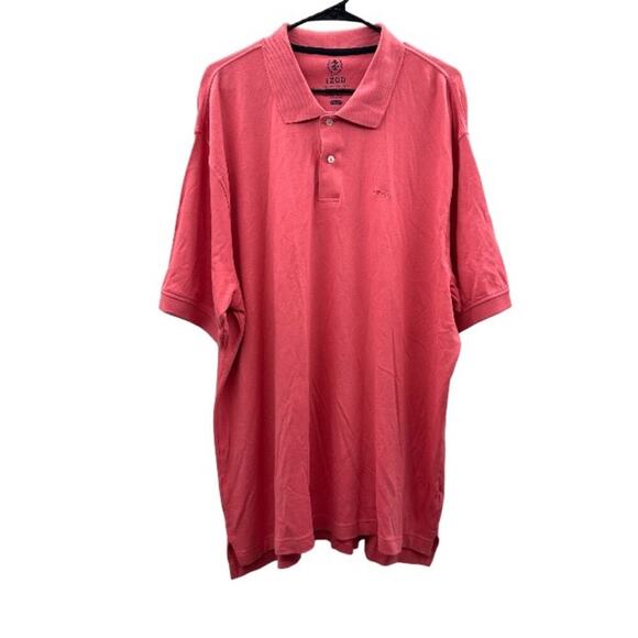 Izod Solid Pink Short Sleeve Two Button Polo Shirt Size XXL - Picture 1 of 7